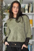 Lola Boucle Slouch Knit Soft Khaki